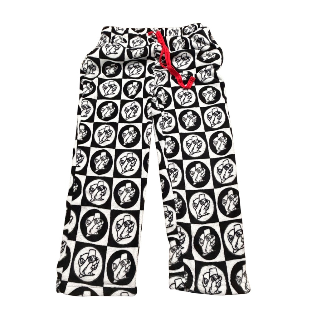 Buc-ee's Womens 2XL Pajama Pants Black White Checkered Fleece Plush Lounge Sleep